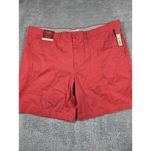 Merona Flat Front Shorts 42 Sunny Red Mens 8" Inseam Stretch Cotton Chino